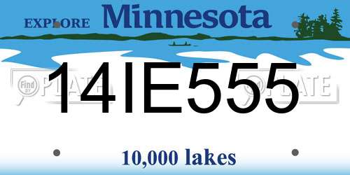 14IE555 Minnesota License Plate