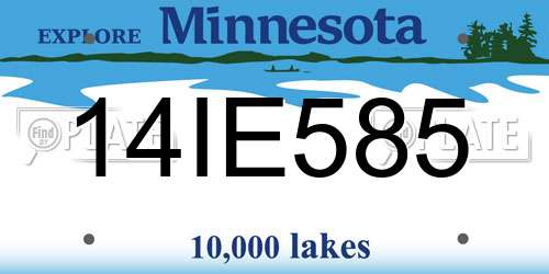 14IE585 Minnesota License Plate