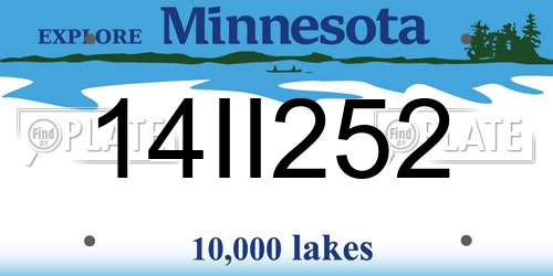14II252 Minnesota License Plate