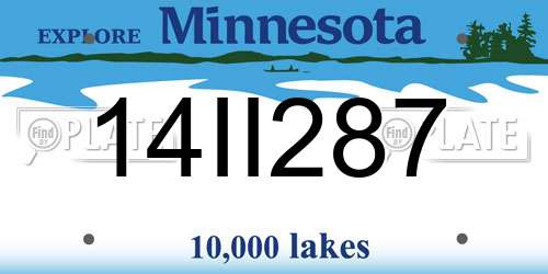 14II287 Minnesota License Plate