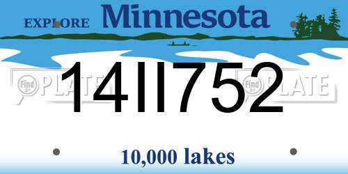 14II752 Minnesota License Plate
