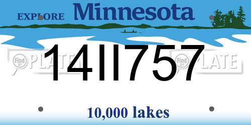 14II757 Minnesota License Plate