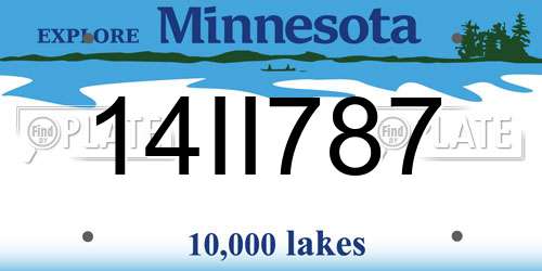 14II787 Minnesota License Plate