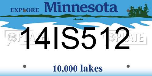 14IS512 Minnesota License Plate