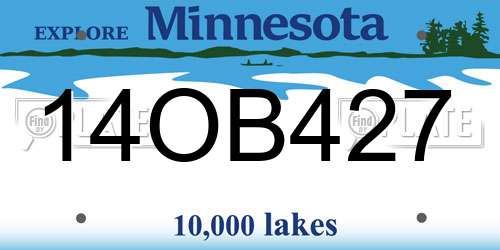 14OB427 Minnesota License Plate