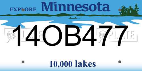 14OB477 Minnesota License Plate