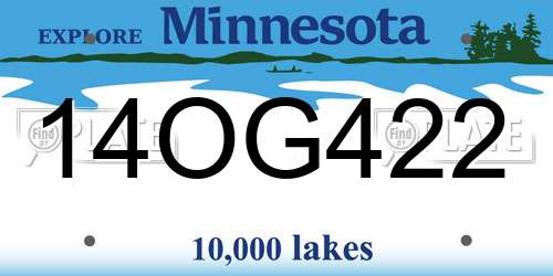14OG422 Minnesota License Plate