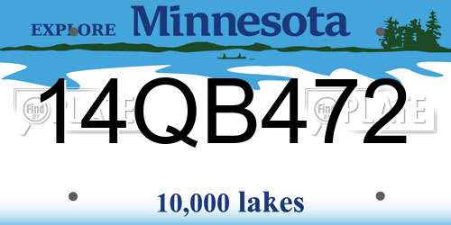 14QB472 Minnesota License Plate