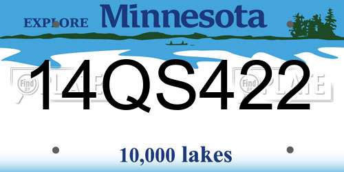 14QS422 Minnesota License Plate