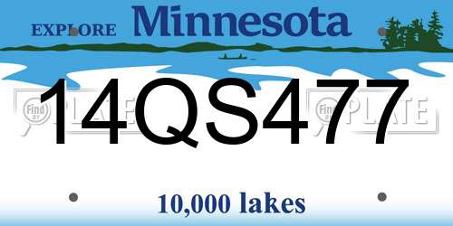 14QS477 Minnesota License Plate