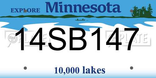 14SB147 Minnesota License Plate