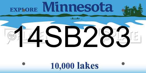 14SB283 Minnesota License Plate