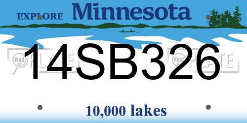 14SB326 Minnesota License Plate