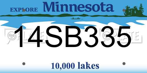14SB335 Minnesota License Plate