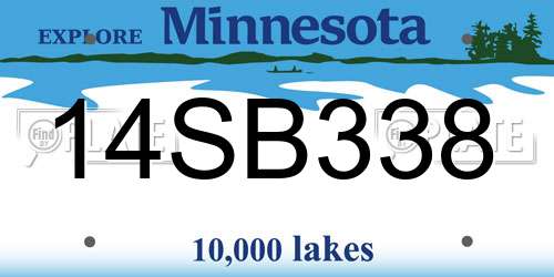 14SB338 Minnesota License Plate