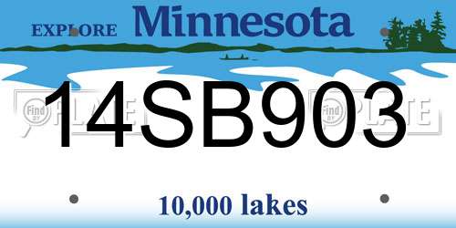 14SB903 Minnesota License Plate