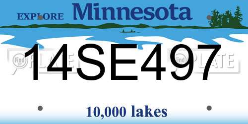 14SE497 Minnesota License Plate