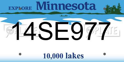 14SE977 Minnesota License Plate