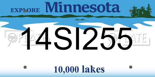 14SI255 Minnesota License Plate