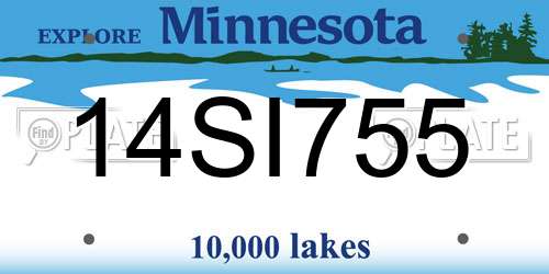 14SI755 Minnesota License Plate