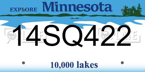 14SQ422 Minnesota License Plate
