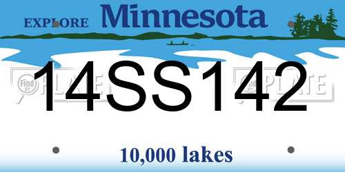 14SS142 Minnesota License Plate