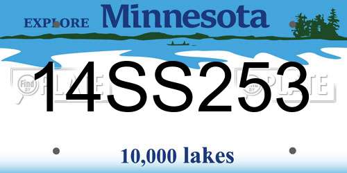 14SS253 Minnesota License Plate