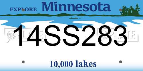 14SS283 Minnesota License Plate