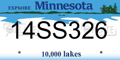 14SS326 Minnesota License Plate