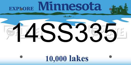 14SS335 Minnesota License Plate