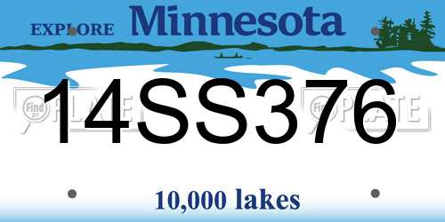 14SS376 Minnesota License Plate