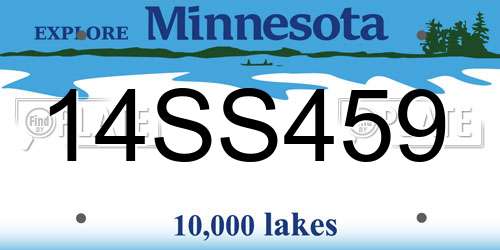 14SS459 Minnesota License Plate