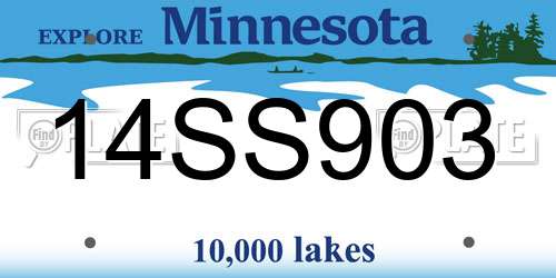 14SS903 Minnesota License Plate