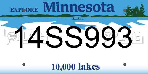 14SS993 Minnesota License Plate