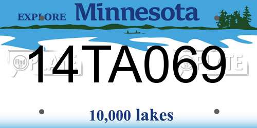 14TA069 Minnesota License Plate