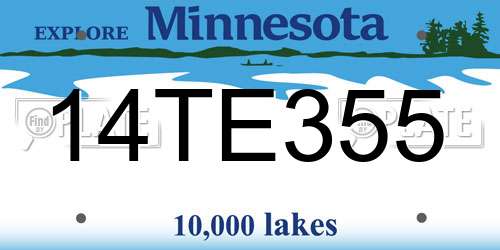 14TE355 Minnesota License Plate