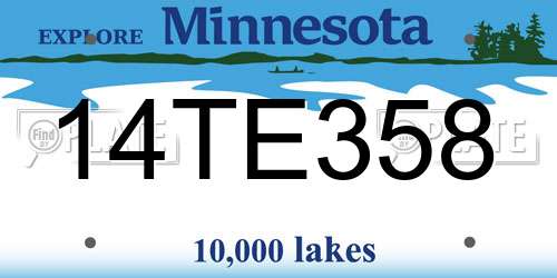14TE358 Minnesota License Plate