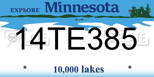 14TE385 Minnesota License Plate
