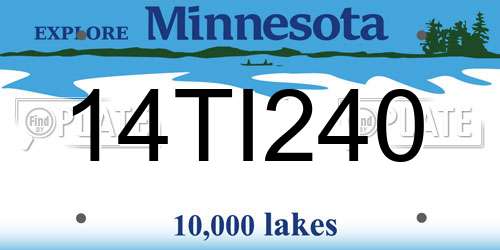 14TI240 Minnesota License Plate