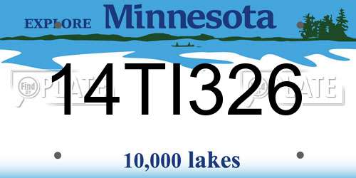 14TI326 Minnesota License Plate