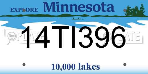 14TI396 Minnesota License Plate