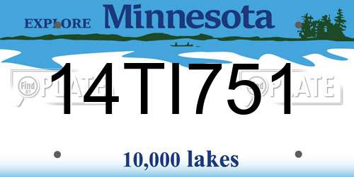 14TI751 Minnesota License Plate