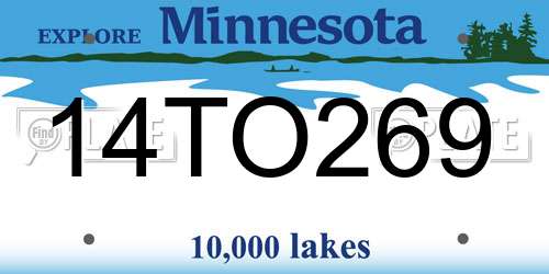 14TO269 Minnesota License Plate