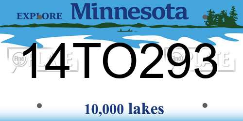 14TO293 Minnesota License Plate