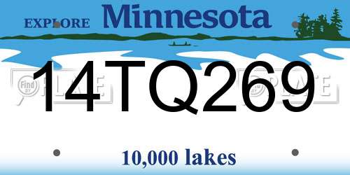 14TQ269 Minnesota License Plate