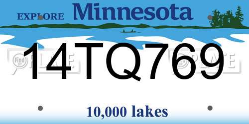 14TQ769 Minnesota License Plate