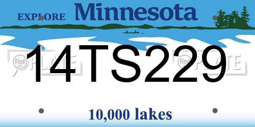 14TS229 Minnesota License Plate
