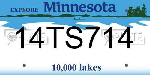 14TS714 Minnesota License Plate