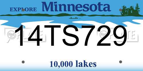 14TS729 Minnesota License Plate