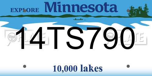 14TS790 Minnesota License Plate